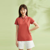 Women's Cotton Lycra Slim Fit Short Sleeve Polo