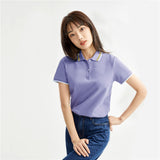 Women's Cotton Lycra Slim Fit Short Sleeve Polo