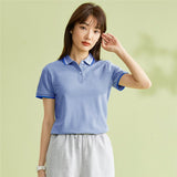 Women's Cotton Lycra Slim Fit Short Sleeve Polo