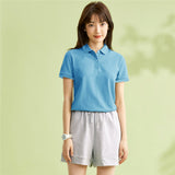 Women's Cotton Lycra Slim Fit Short Sleeve Polo