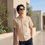 Men's Short Sleeves Cotton Oxford Shirt