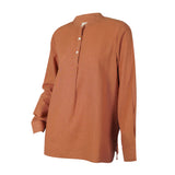 Women's Cotton Linen Comfort Fit Long Sleeve Shirt