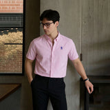 Men's Short Sleeves Cotton Oxford Shirt