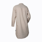 Women's Linen Cotton Crew Neck Long Sleeve Dress